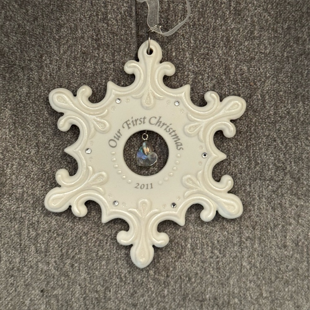 2011 Hallmark Our First Christmas White Snowflake Ornament
